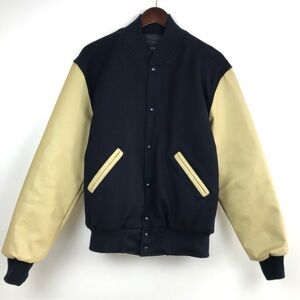 Holloway Unisex Letterman Virgin Wool Varsity Jacket Size S Vinyl Sleeves